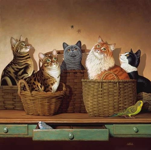 Braldt Bralds Signed and Numbered Limited Edition Lithograph: "Basket Cases" Braldt Bralds Signed and Numbered Limited Edition Lithograph: "Basket Cases"