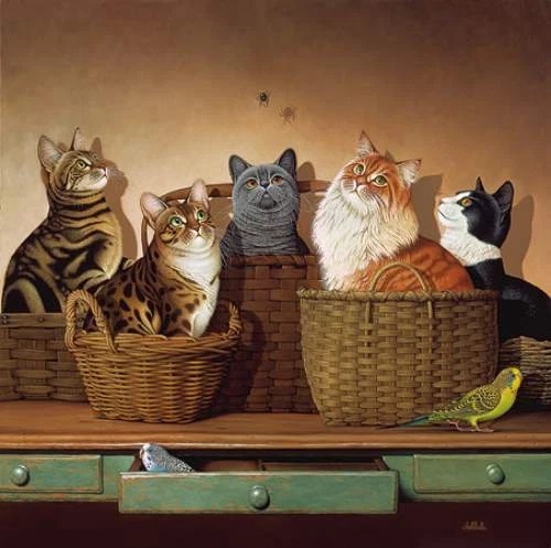 Braldt Bralds Signed and Numbered Limited Edition Lithograph: "Basket Cases"