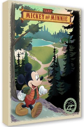 Bret Iwan Hand Signed and Numbered Gallery Wrap Canvas:"Camp Mickey and Minnie"