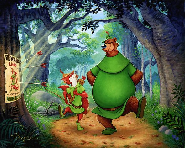 Tim Rogerson Artist Signed Hand-Embellished Ltd Ed Gallery Wrap Canvas:"Stroll Through Sherwood Forest"