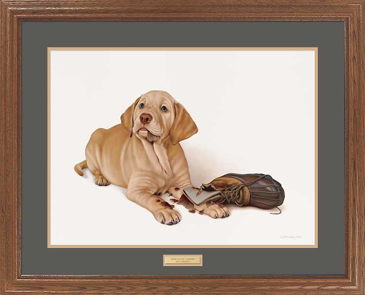 Brett Longley Framed Open Edition Print:"The Little Chewer"