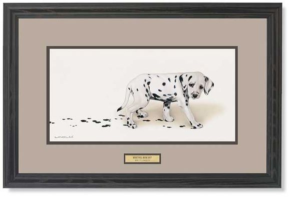 Brett Longley Handsigned Framed Open Edition Print:"What will Mom say?"