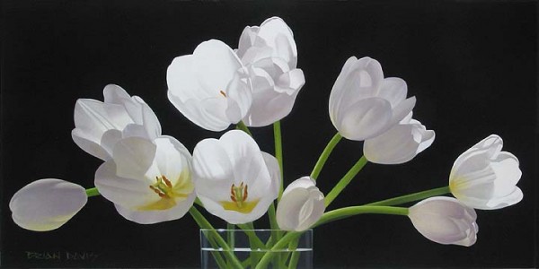 Brian Davis Handsigned and Numbered Limited Edition Canvas Giclee :"Twelve Tulips"