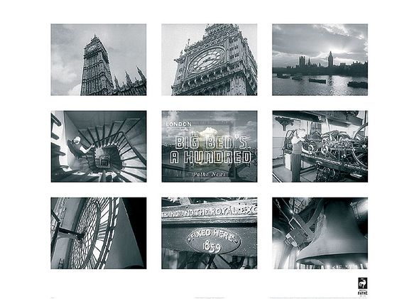 British Pathe Hand Numbered Limited Edition Print on Paper :"Big Ben's One Hundred"