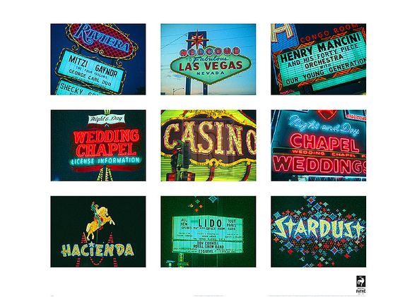 British Pathe Hand Numbered Limited Edition Print on Paper :"Las Vegas In Lights"