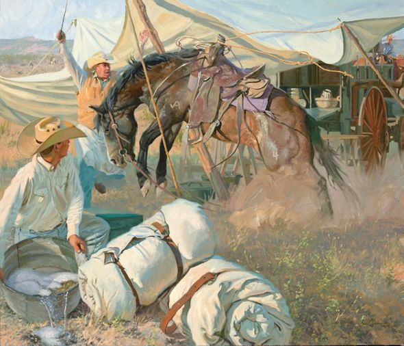 Bruce Greene Artist Hand Signed Open Edition Print and Limted Canvas Giclee:"The Wagon Fly Incident"