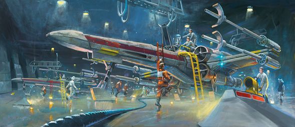 Bryan Snuffer Star Wars Limited Edition Hand-numbered Giclee on Paper / Signed Canvas:"Rebel Starfighters"