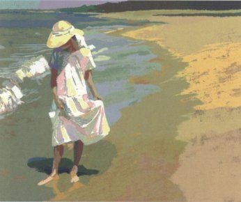C.W. Mundy Hand Signed and Numbered Limited Edition Serigraph "Beachcomber"