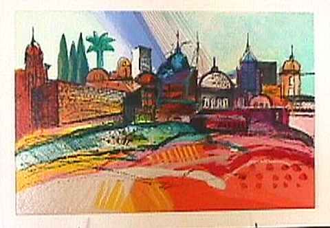 Calman Shemi Limited Edition Serigraph:"Spring in Jerusalem"