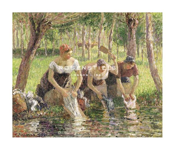 Camille Pissarro Hand Numbered Limited Edition Print on Paper :"The Washerwomen, Eragny, 1895"