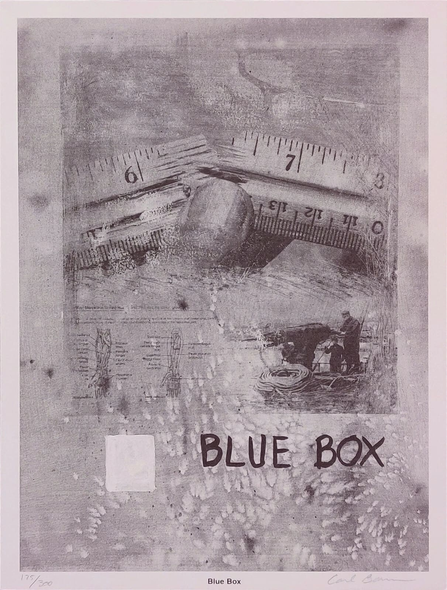 Carl Beam Artist Signed Limited Edition Lithograph Print: "BLUE BOX"