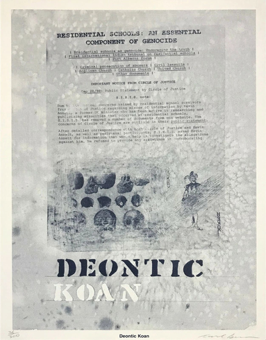 Carl Beam Artist Signed Limited Edition Lithograph Print: "DEONTIC KOAN" Carl Beam Artist Signed Limited Edition Lithograph Print: "DEONTIC KOAN"