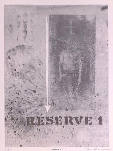 Carl Beam Artist Signed Limited Edition Lithograph Print: "RESERVE 1" Carl Beam Artist Signed Limited Edition Lithograph Print: "RESERVE 1"