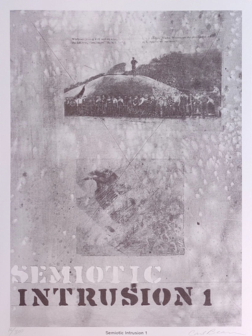 Carl Beam Artist Signed Limited Edition Lithograph Print: "SEMIOTIC INTRUSION 1" Carl Beam Artist Signed Limited Edition Lithograph Print: "SEMIOTIC INTRUSION 1"