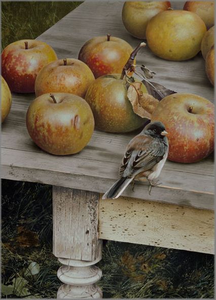 Carl Brenders Artist Hand Signed Open Edition Canvas Giclee: "Apple Harvest"