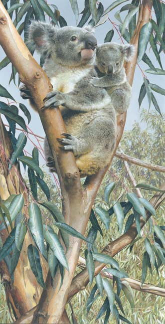 Carl Brenders Handsigned and Numbered Limited Edition Giclee on Canvas:" Up a Gum with Mum"