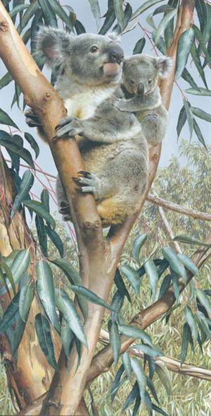 Carl Brenders Handsigned and Numbered Limited Edition Giclee on Canvas:" Up a Gum with Mum"