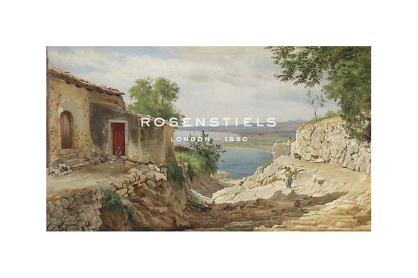 Carl Frederic Aagaard Hand Numbered Limited Edition Print on Paper :"Coastal Landscape from Taormina on Sicily"