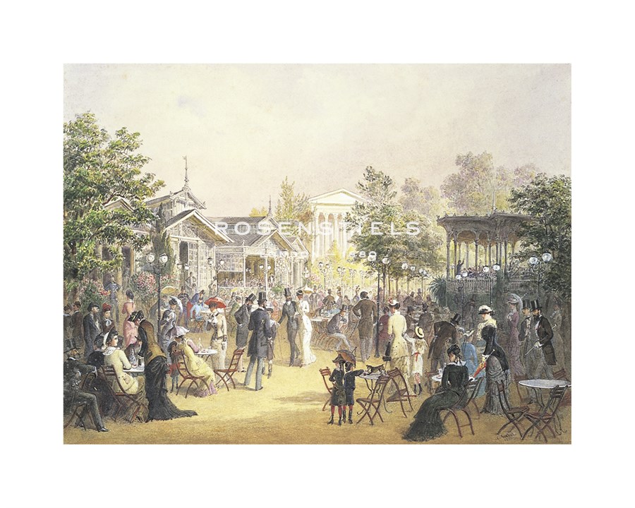 Carl Goebel Hand Numbered Limited Edition Print on Paper :"The Volksgarten, Vienna"