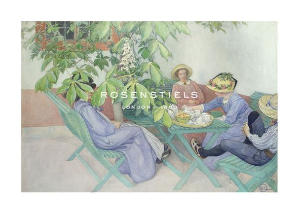 Carl Larsson Hand Numbered Limited Edition Print on Paper :"Under the Chestnut Tree, 1912"