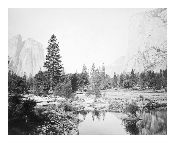 Carleton E Watkins Hand Numbered Limited Edition Print on Paper :"View Down the Valley, Yosemite"