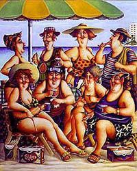 Carlos Ferreyra Handsigned & Numbered Limited Edition Serigraph:"At The Beach"
