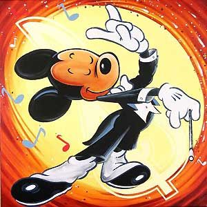 Carlton & Reiss Handsigned and Numbered Limited Edition Giclee on Canvas:"Maestro Mickey"
