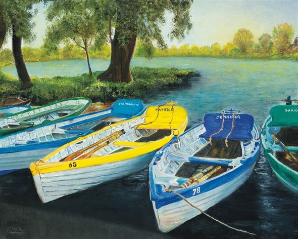 Carol Coles Limited Edition Museum Quality Gicl&eacute;e: "Boats on the Meare"