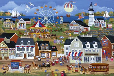 Carol Dyer Hand Signed and Numbered Limited Edition Giclee on Canvas"Red, White And Blueberry Festival" Carol Dyer Hand Signed and Numbered Limited Edition Giclee on Canvas"Red, White And Blueberry Festival"