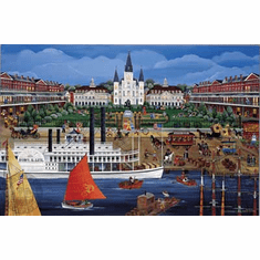 Carol Dyer Hand Signed and Numbered Limited Edition Lithograph "Jackson Square, New Orleans"
