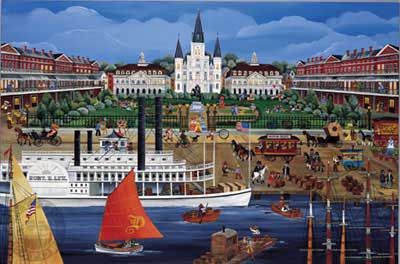 Carol Dyer Hand Signed and Numbered Limited Edition Lithograph "Jackson Square, New Orleans" Carol Dyer Hand Signed and Numbered Limited Edition Lithograph "Jackson Square, New Orleans"