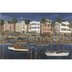 Carol Dyer Hand Signed and Numbered Limited Edition Lithograph " Parade of Lights in Charleston "