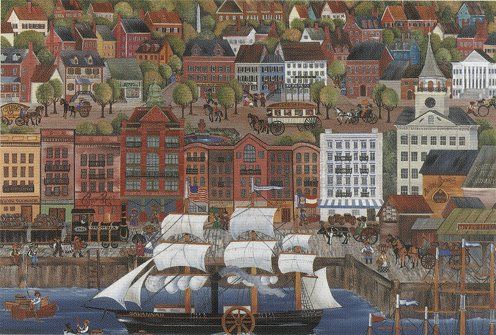 Carol Dyer Hand Signed and Numbered Limited Edition Lithograph " The Steamship Savannah "