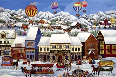 Carol Dyer Handsigned and Numbered Limited Edition Giclee on Canvas:"Rocky Mountain Lodge " Carol Dyer Handsigned and Numbered Limited Edition Giclee on Canvas:"Rocky Mountain Lodge "