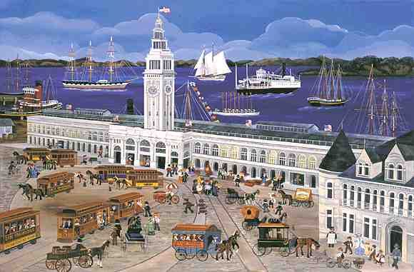 Carol Dyer Limited Edition Print:"Port of San Francisco, Ferry House"