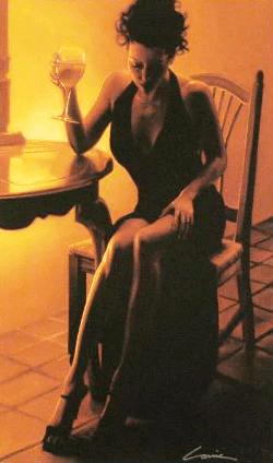 Carrie Graber Limited Edition Gicle on Canvas: "Elegant Lady in Black"