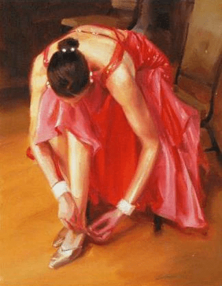 Carrie Graber Limited Edition Giclée on Canvas: "Thinking Pink"