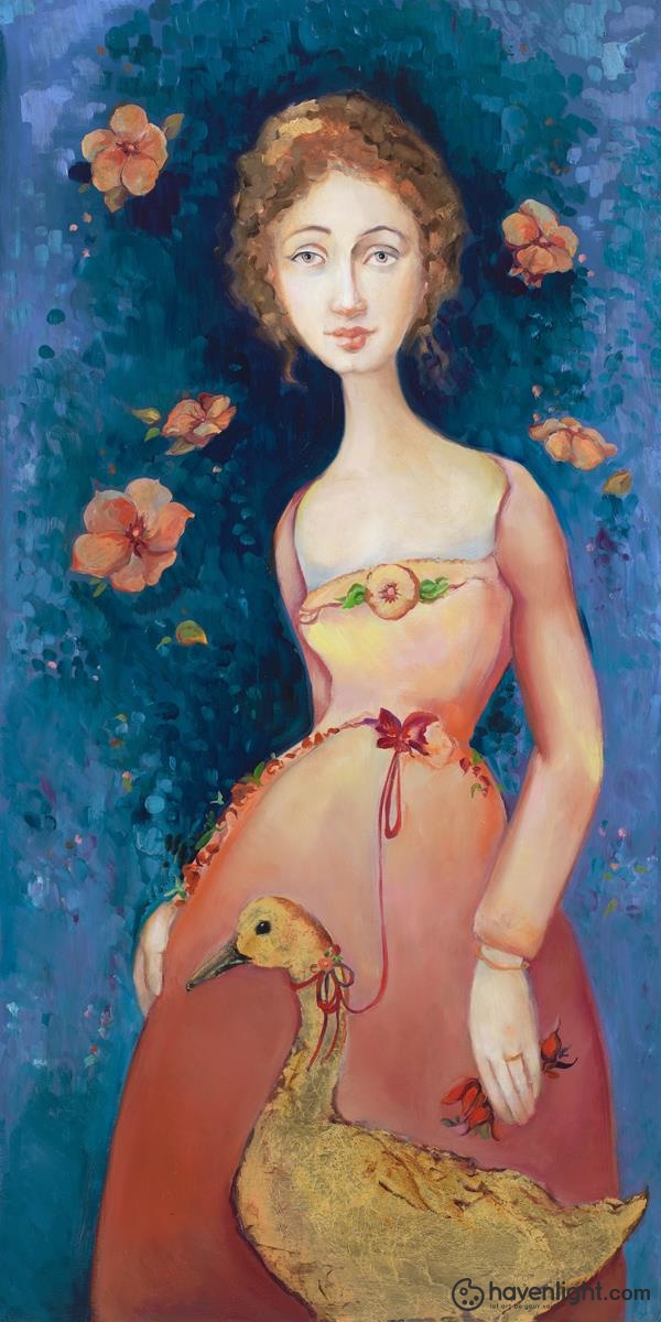 Cassandra Barney Fine Art Canvas Giclee: "Aurelia (Golden)"