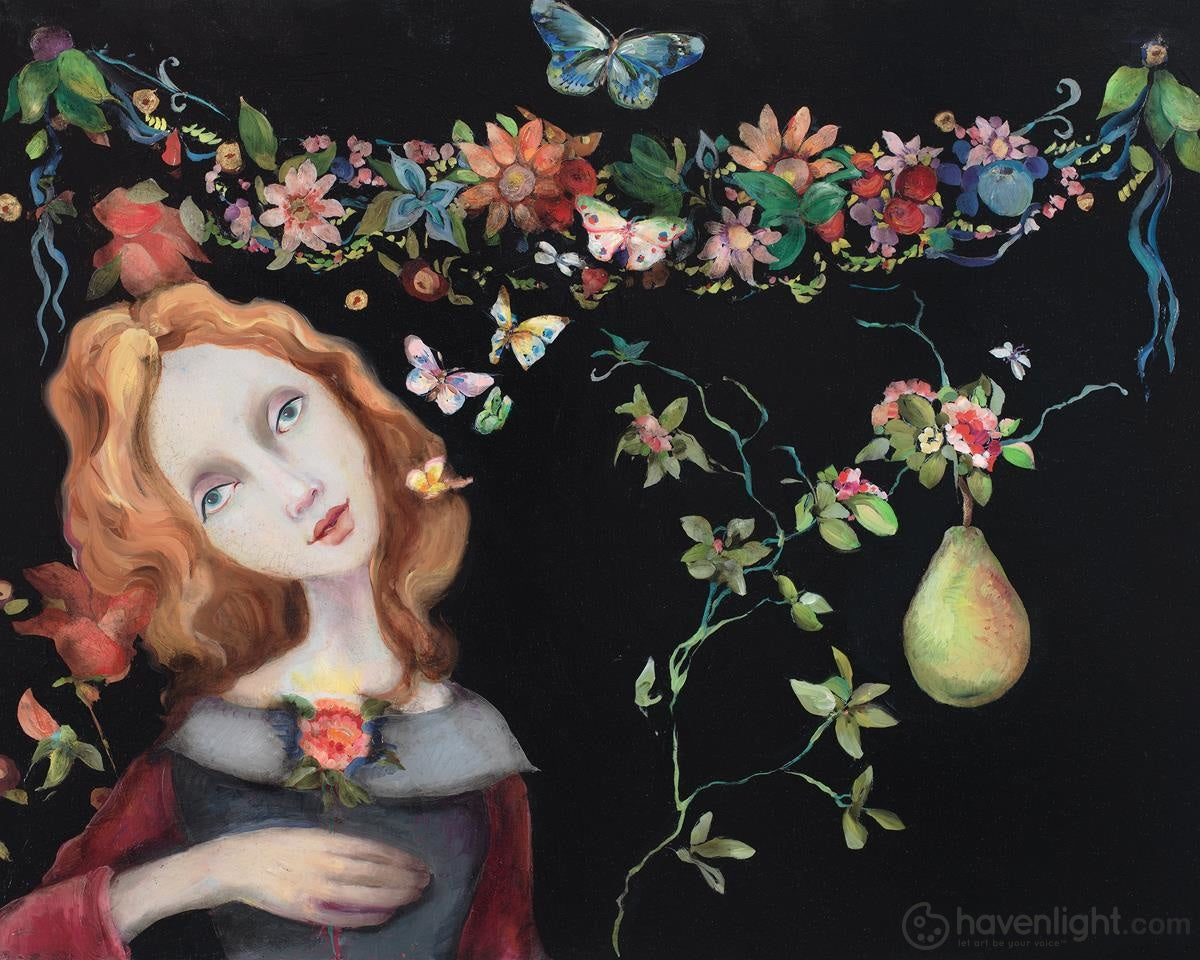 Cassandra Barney Fine Art Canvas Giclee: "Quietly She Sang"