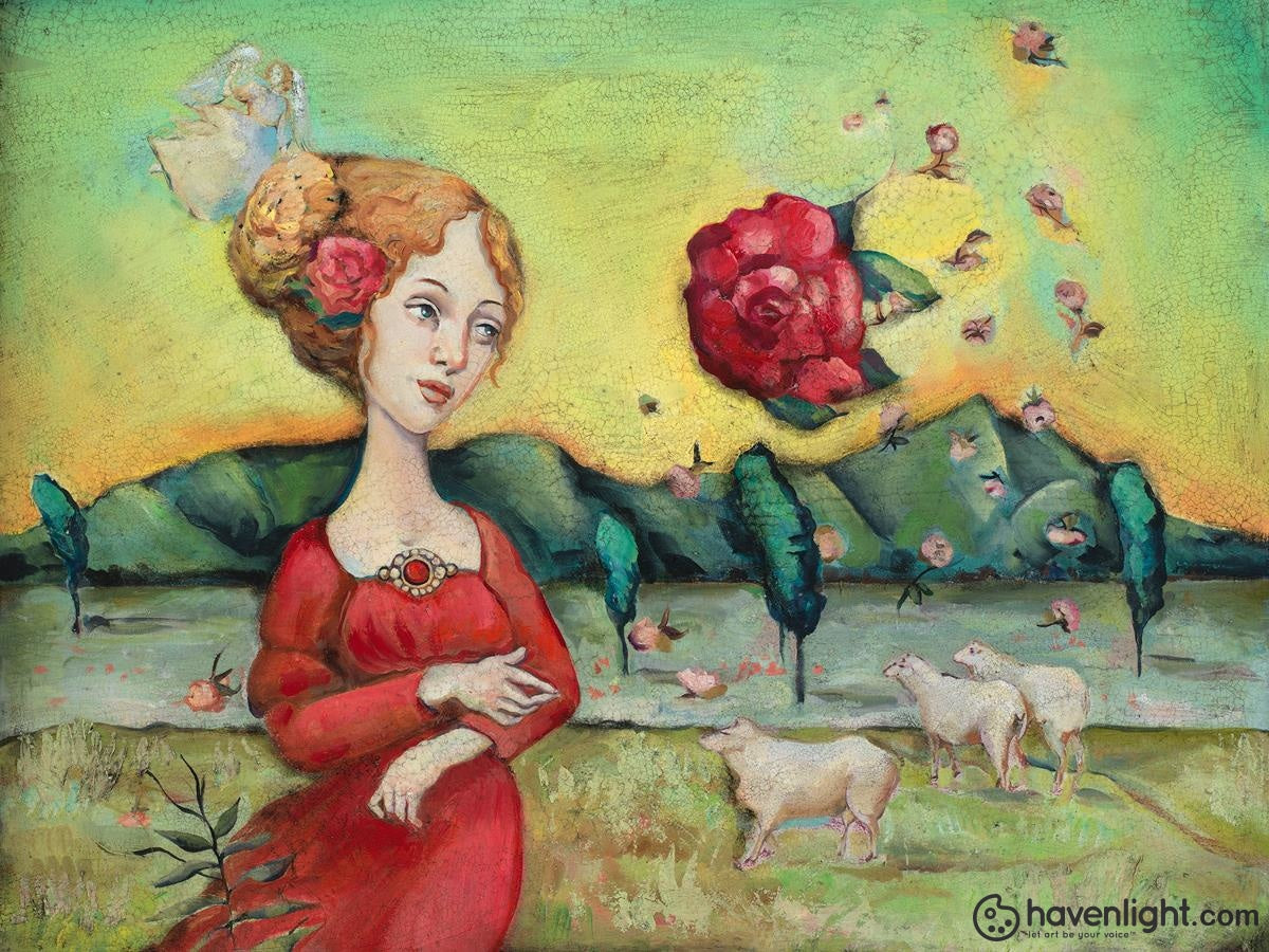 Cassandra Barney Fine Art Canvas Giclee: "Watchful Care"