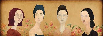 CASSANDRA CHRISTENSEN BARNEY 27X10 Secondary Market Art: "4 SPANISH SISTER APCNV"