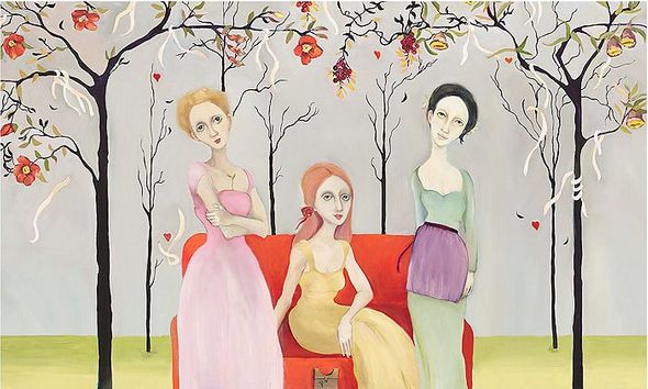 Cassandra Christensen Barney Handsigned and Numbered Limited Edition Canvas Giclee:"Three Graces"