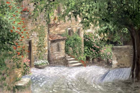 Catherine Thomas Handsigned and Numbered Limited Edition Gallery Giclee Paper: "Les Arcs, Provence"