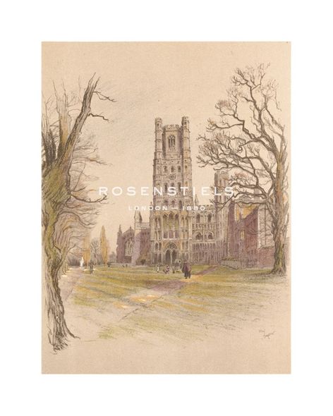 Cecil Aldin Hand Numbered Limited Edition Print on Paper :"Ely Cathedral"