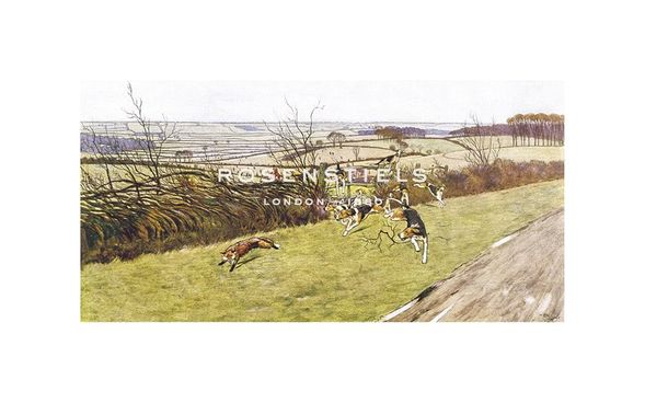 Cecil Aldin Hand Numbered Limited Edition Print on Paper :"Fox Chase"