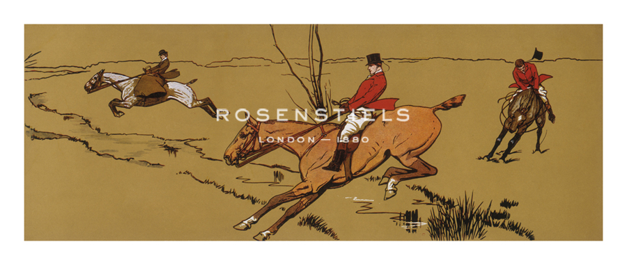 Cecil Aldin Hand Numbered Limited Edition Print on Paper :"Jumping the Brook"