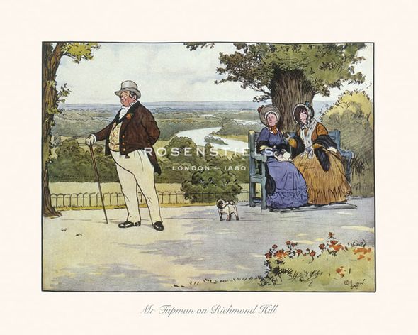Cecil Aldin Hand Numbered Limited Edition Print on Paper :"Mr Tupman on Richmond Hill"