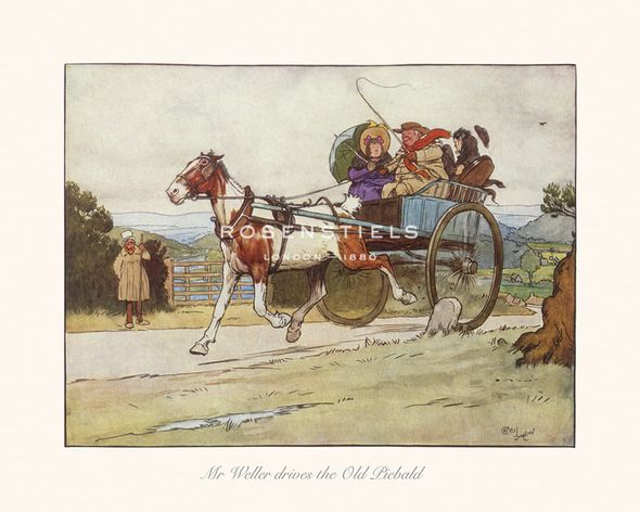 Cecil Aldin Hand Numbered Limited Edition Print on Paper :"Mr Weller drives the Old Piebald"