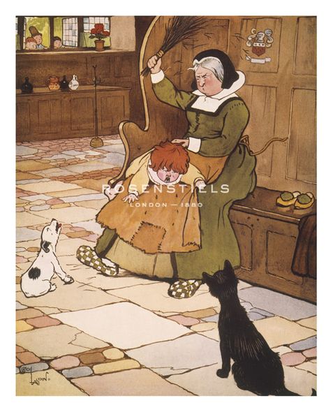 Cecil Aldin Hand Numbered Limited Edition Print on Paper :"Spare the Rod"