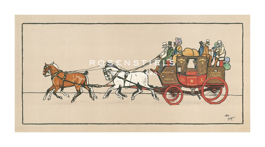 Cecil Aldin Hand Numbered Limited Edition Print on Paper :"Stagecoach II"